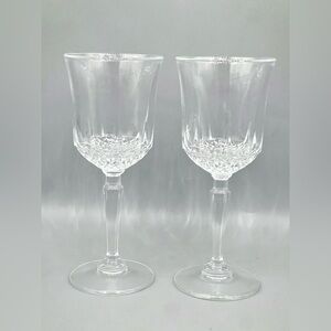 2 Toscany Elite 24% Lead Crystal Wine Glasses 7” Champagne Heavy Criss-Cross
